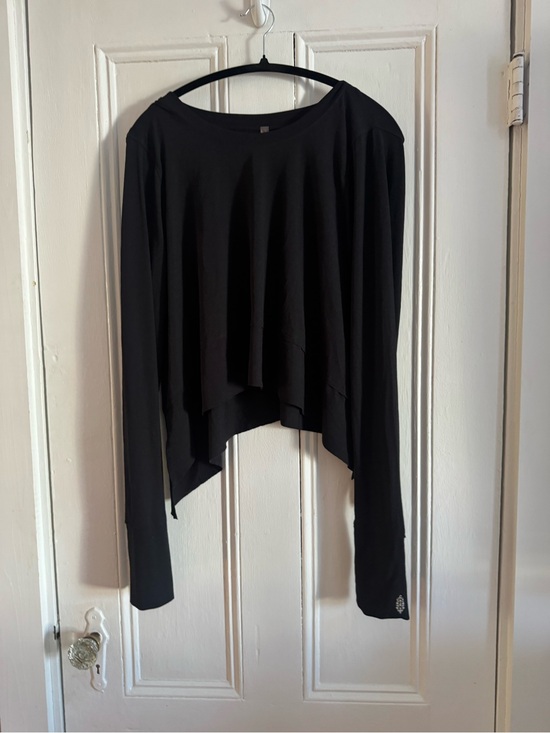 FP Movement by Free People Tops - FP Movement by Free People Black Asymmetric Long-Sleeve Top